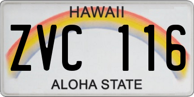 HI license plate ZVC116