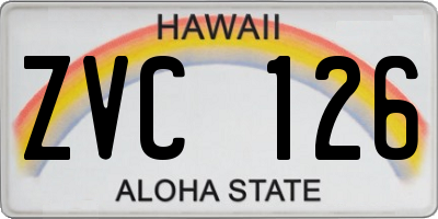 HI license plate ZVC126