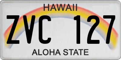 HI license plate ZVC127