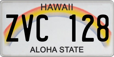 HI license plate ZVC128