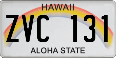 HI license plate ZVC131