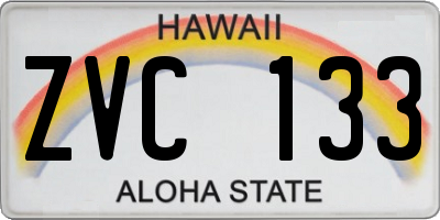 HI license plate ZVC133