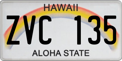 HI license plate ZVC135