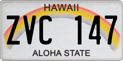 HI license plate ZVC147