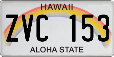 HI license plate ZVC153