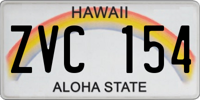 HI license plate ZVC154