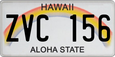 HI license plate ZVC156