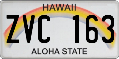 HI license plate ZVC163