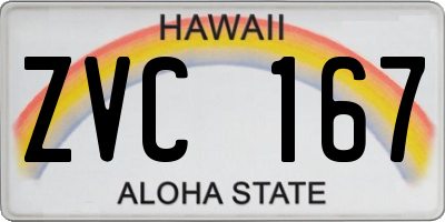 HI license plate ZVC167