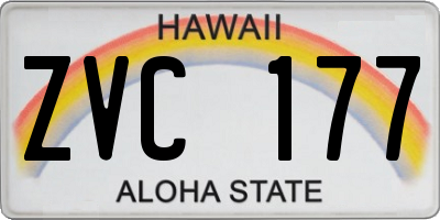 HI license plate ZVC177