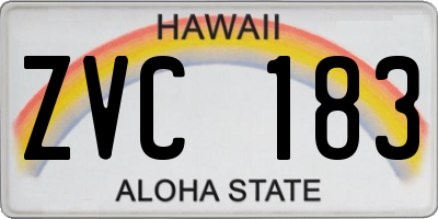 HI license plate ZVC183