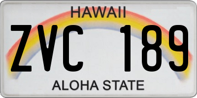 HI license plate ZVC189