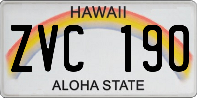 HI license plate ZVC190