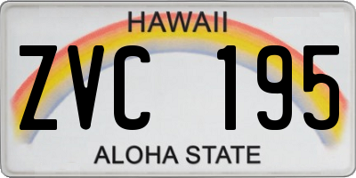 HI license plate ZVC195