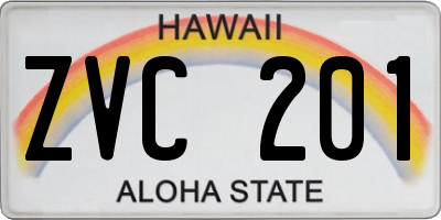 HI license plate ZVC201