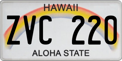 HI license plate ZVC220