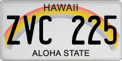 HI license plate ZVC225