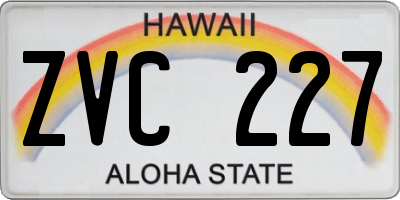 HI license plate ZVC227