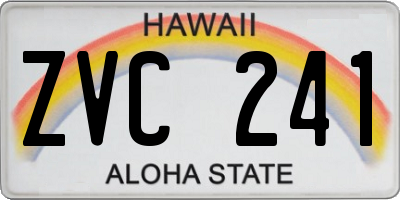 HI license plate ZVC241