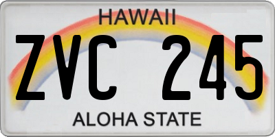 HI license plate ZVC245