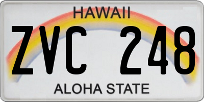 HI license plate ZVC248