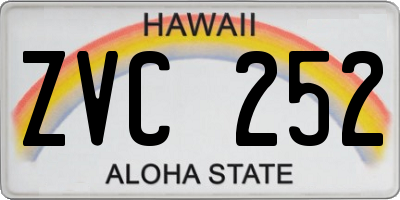 HI license plate ZVC252