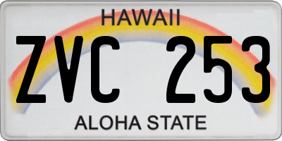 HI license plate ZVC253
