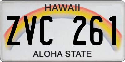 HI license plate ZVC261