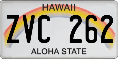 HI license plate ZVC262