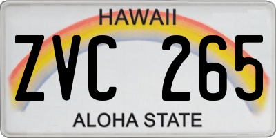 HI license plate ZVC265