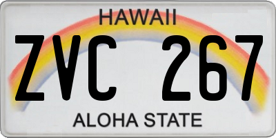 HI license plate ZVC267
