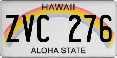 HI license plate ZVC276