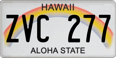 HI license plate ZVC277