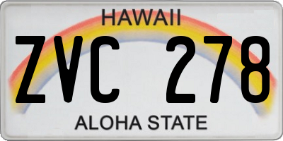 HI license plate ZVC278