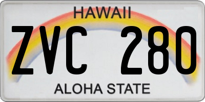 HI license plate ZVC280