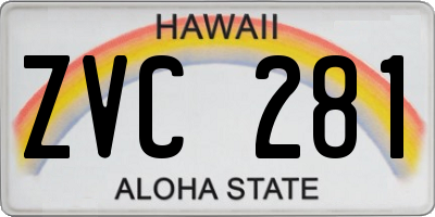 HI license plate ZVC281
