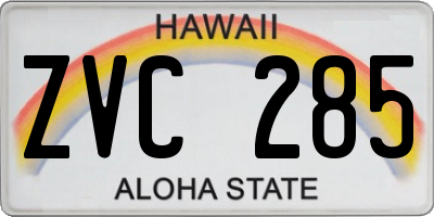 HI license plate ZVC285
