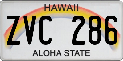 HI license plate ZVC286