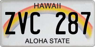 HI license plate ZVC287
