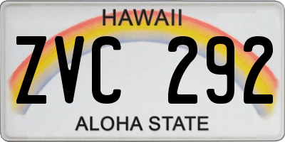 HI license plate ZVC292