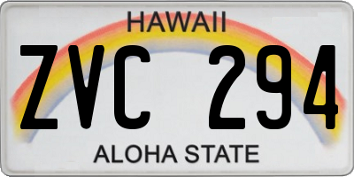 HI license plate ZVC294