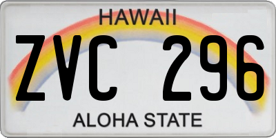 HI license plate ZVC296