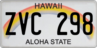 HI license plate ZVC298