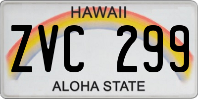 HI license plate ZVC299