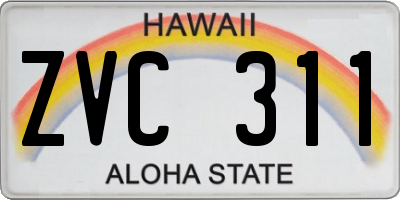 HI license plate ZVC311