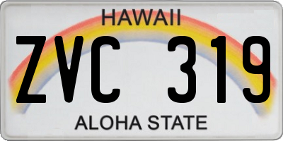 HI license plate ZVC319