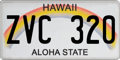 HI license plate ZVC320