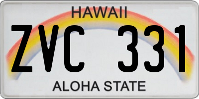 HI license plate ZVC331