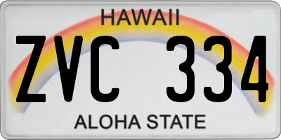 HI license plate ZVC334