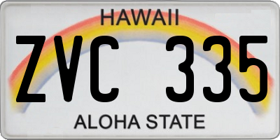 HI license plate ZVC335